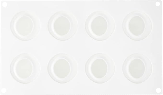 Restaurantware-Pastry Tek 8 Cavities Strawberry Silicone Molds, 10 Oven-Ready Strawberry Molds - Flexible, Freezable, White Silicone Fruit Silicone Molds, Easy Release, For Baking