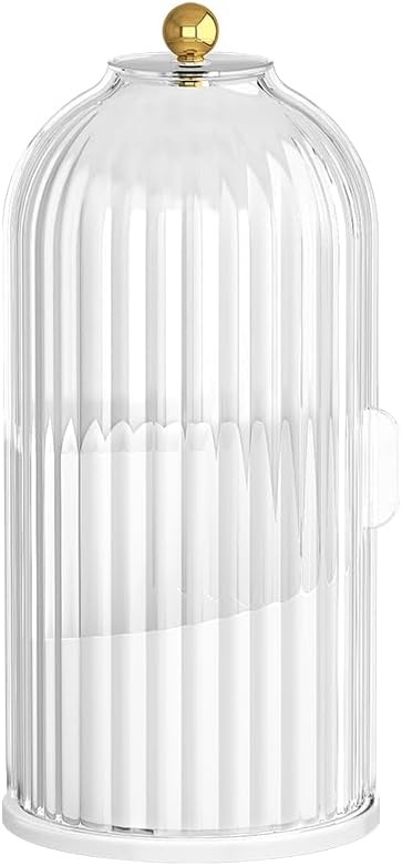 Cutlery holder with cover,Internally rotatable, Plastic Cutlery Storage Organizer for Kitchen Cabinet or Pantry - Basket Organizer for Forks, Knives and Spoons. With cover. White 
