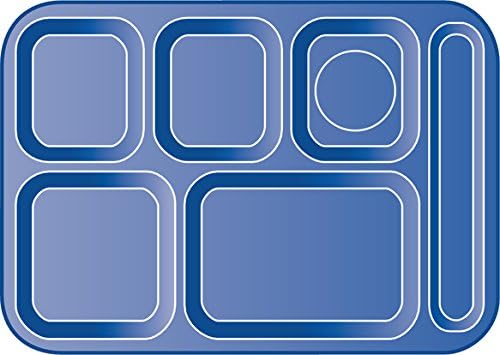 Carlisle FoodService Products Right-Hand Heavyweight 6-Compartment Melamine Tray 10" x 14" - Sandshade (Pack of 12)