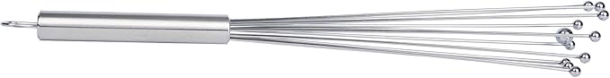 Restaurantware-German Standard 12.6 Inch Ball Whisks, 6 Dishwashable Kitchen Whisks - Ergonomic Handle, Durable, Stainless Steel Manual Egg Beater, Suitable For Whisking, Stirring, Mixing, Beating