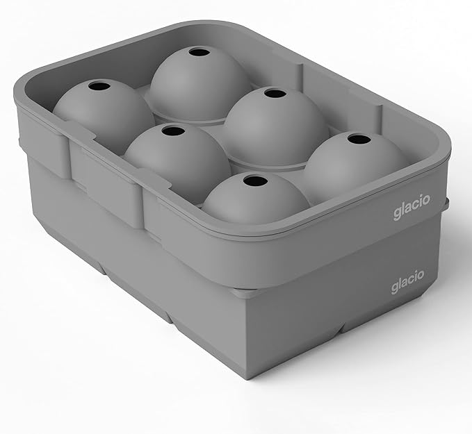 glacio Silicone Ice Cube Trays ā Large Silicone Molds for 2-Inch Ice Cubes and Spheres Whiskey Ice Cube Trays with Lids for Cocktails & Bourbon ā Set of 2