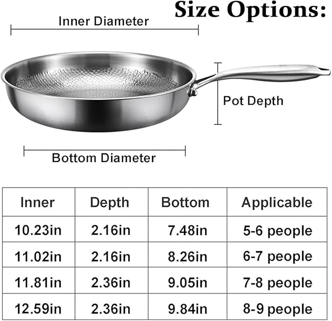 Titanium Pan, Pletefull Pure Titanium Pro Hammered Frying Pan, Multifunctional Non-stick Without Coating Cookware, Scratch-Resistant Durable Flat Pan Dishwasher-Friendly(10.23inch)