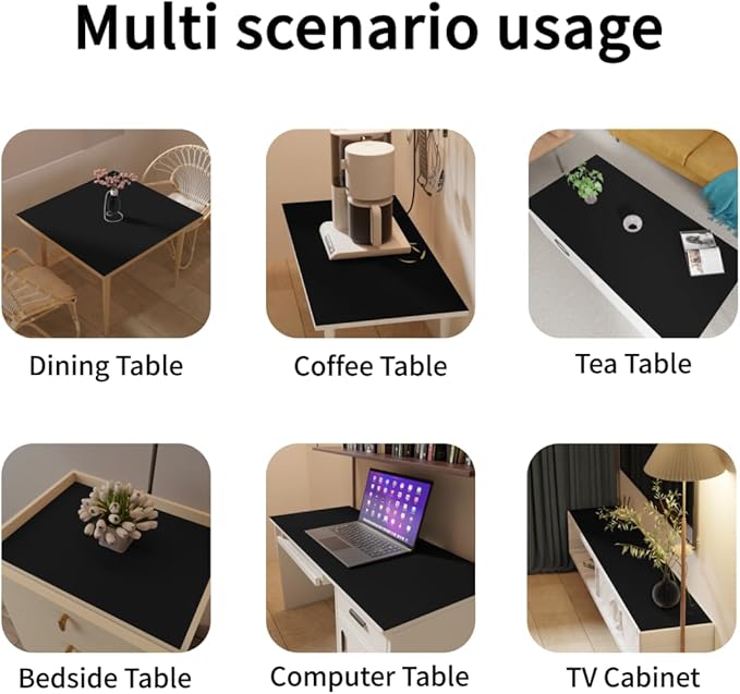 Leather Dresser Cover,1.8mm Thick,14x90 Inch,Dresser Protector Top,Dresser Top Protector,Dresser Cover Top,Dresser Top Cover,Dresser Cover Top for Bedroom.(Black+Black,14x90)