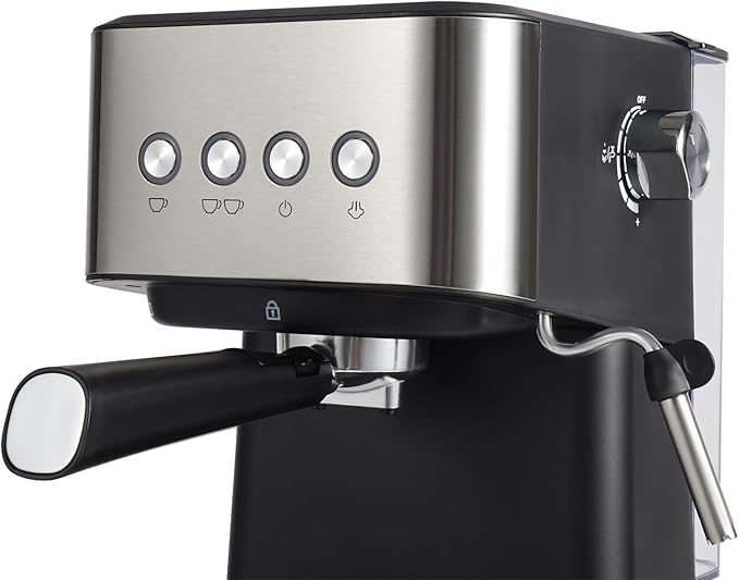 Coffee Machine, Spoon and Tamper Small Drip Coffee Machine, 1.5L Semi-automatic Coffee Machine, Latte Maker with Adjustable Shot Volume for Home