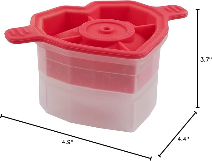 Tovolo Ice Cubes Mold Pack of 2 Large Craft Ice Molds for Whiskey Bourbon Cocktails, Easy Fill No Leak Silicone Ice Molds Gift for Him Stackable Dishwasher Safe BPA Free Heart Ice