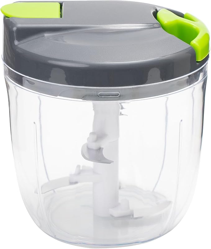 Manual Food Processors & Chopper with Cover and Handle, Manual Onion Chopper Slicer Cutter, Vegetable Chopper, Suitable for Garlic Carrots Onions Peppers Fruits Mincing.(900ML)