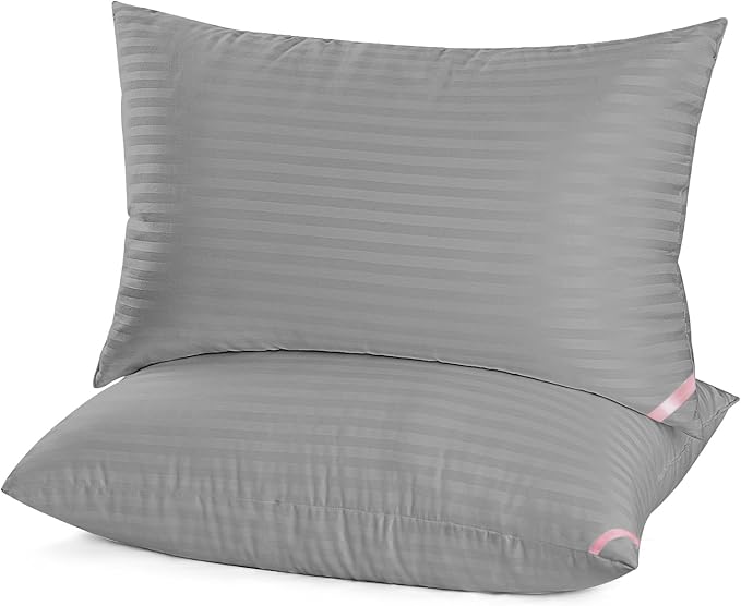 EIUE Bed Pillows for Sleeping 2 Pack Queen Size,Super Soft Down Alternative Microfiber Filled Pillows,Pillows for Side and Back Sleepers,20 x 30 Inches,Dark Gray