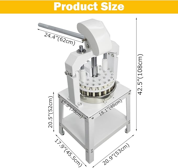 TECHTONGDA Commercial Dough Divider Rounder Machine Manual 30PCS Dough Cutter Hand Press Bread Bakery Dough Dividing Machine