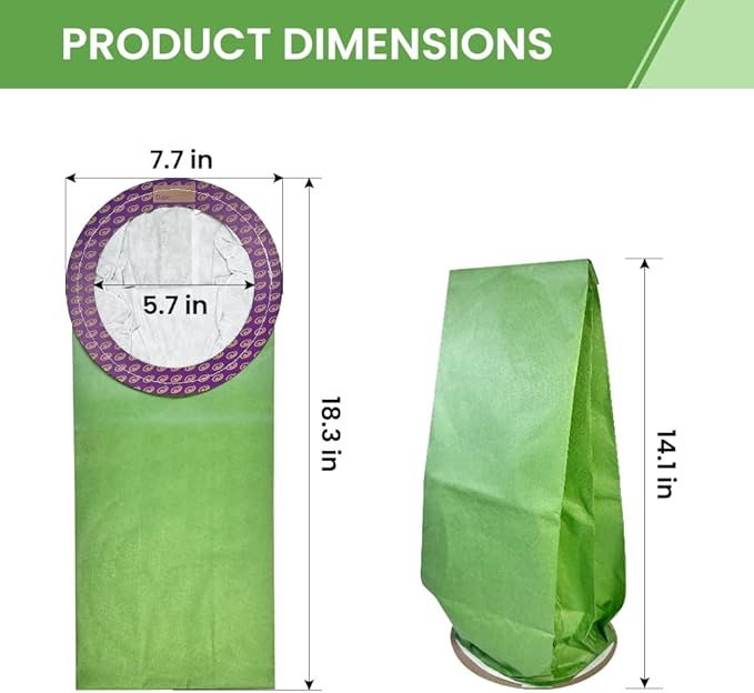 20 Pack 100331 Backpack Vacuum Bags Compatible with ProTeam 10 QT Backpack Vacuum Cleaner,Replace Part #100331 Open Cirular Collar