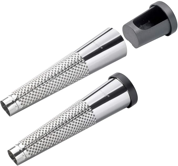 GEFU Extra Fine Stainless Steel Grater with Removable Storage Compartment for Nutmeg, Spices, and Citrus