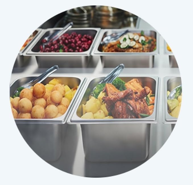 5 Pack Stainless Steel Hotel Pans,1/3 Size,6" Deep Steam Table Pan,Commercial Food Storage Containers Stackable Metal Steamer Pan for Hotel Restaurant Buffet Party (1/3 Size x 6" Deep)