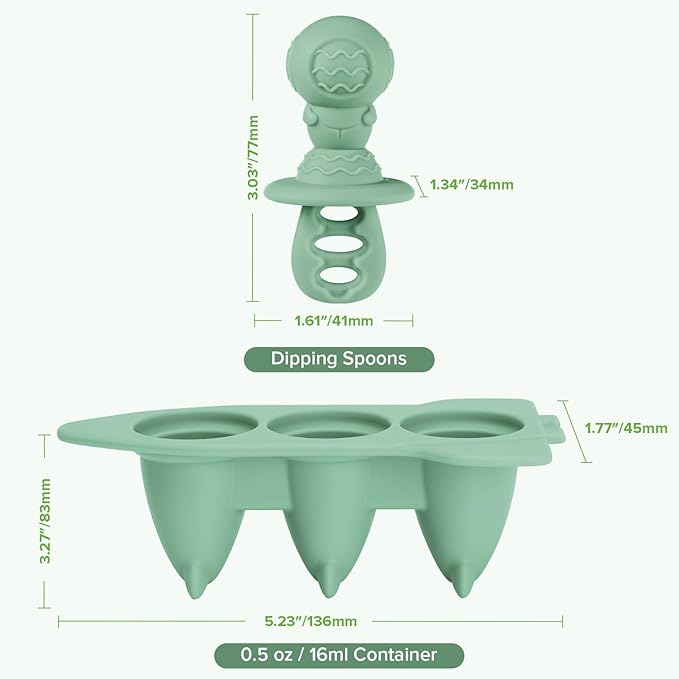 Haakaa Astronaut Ice Pop Mould Set β Mini Silicone Breastmilk Popsicle Molds with Sticks, Anti-Choking Design, Ideal for Baby Teething Relief, Frozen Breastmilk Treat Maker for Infant