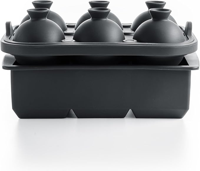 Glacio Ice Cube Molds โ Large Silicone Ice & Sphere Mold Combo with Built-In Easy-Fill Funnel 2-Inch Round & Square Whiskey Ice Molds for Cocktails & Bourbon