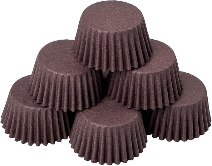 qiqee 600 Count Mini Cupcake Liners Coffee Muffin Liners Food Grade Baking Cups Paper No Smells(Small Size)