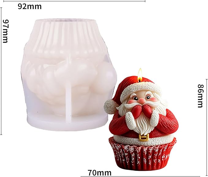 Santa Claus Cylinder Molds Silicone Wave Spiral Candle Mold - Silicone Resin Casting Molds for Candle & Resin & Soap Craft Supplies
