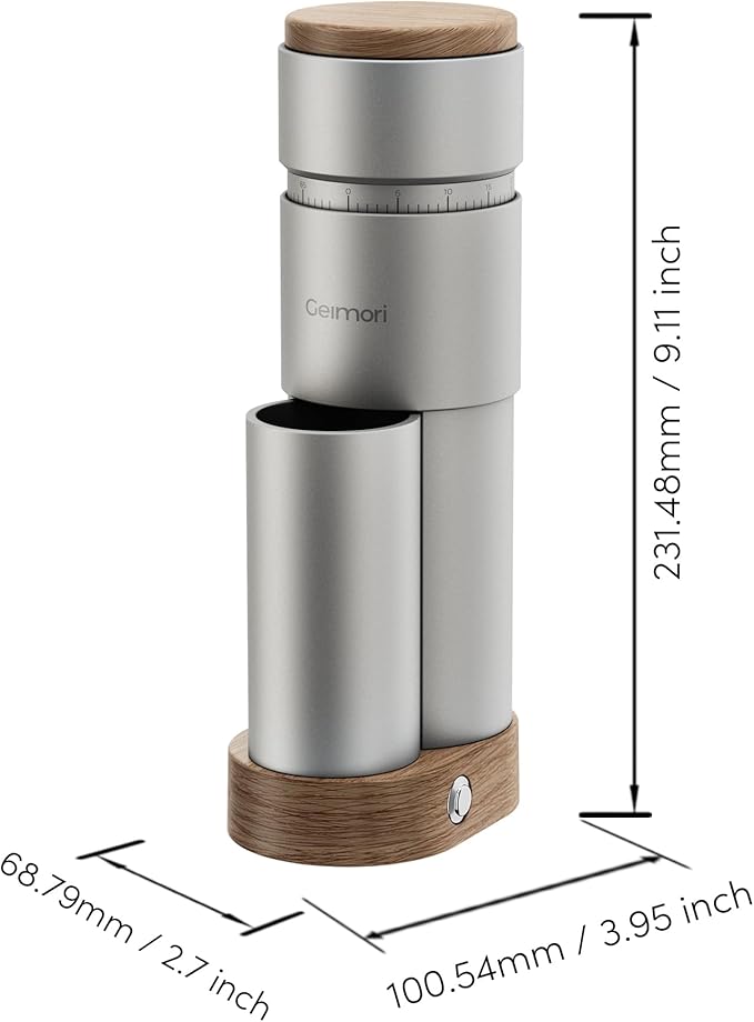 wirsh Burr Coffee Grinder, Single Dose Coffee Grinder T38 Plus with Anti-Static Tech and Stepless Grind Settings from Fine to Coarse for Espresso,Drip,French Press,Home&Travel Use