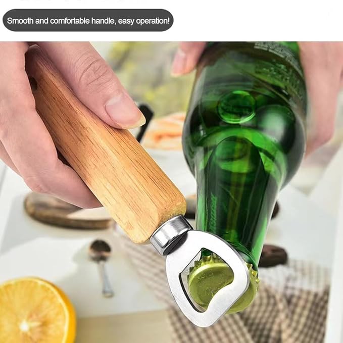 Wood Wine Bottle Opener, Beer Bottle Openers, Cider, Soft Drinks Bottle Opener for Home, Bar, Restaurant,Wedding Favors ,Wood Handle Handheld (set of 35)
