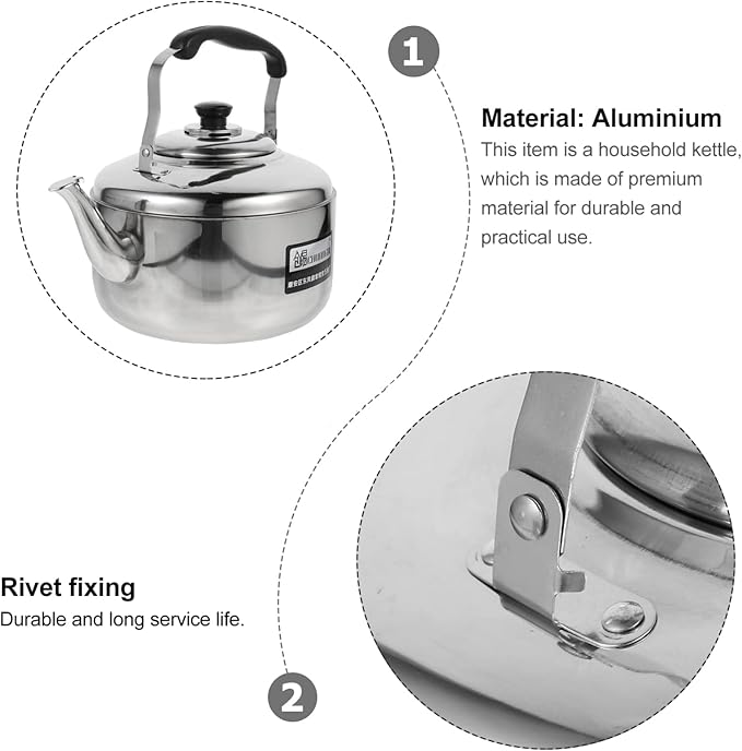 Large Capacity Stainless Steel Sounding Kettle for Induction Cooker with Comfortable Anti-scald Handle for Home Use and Quick Heating