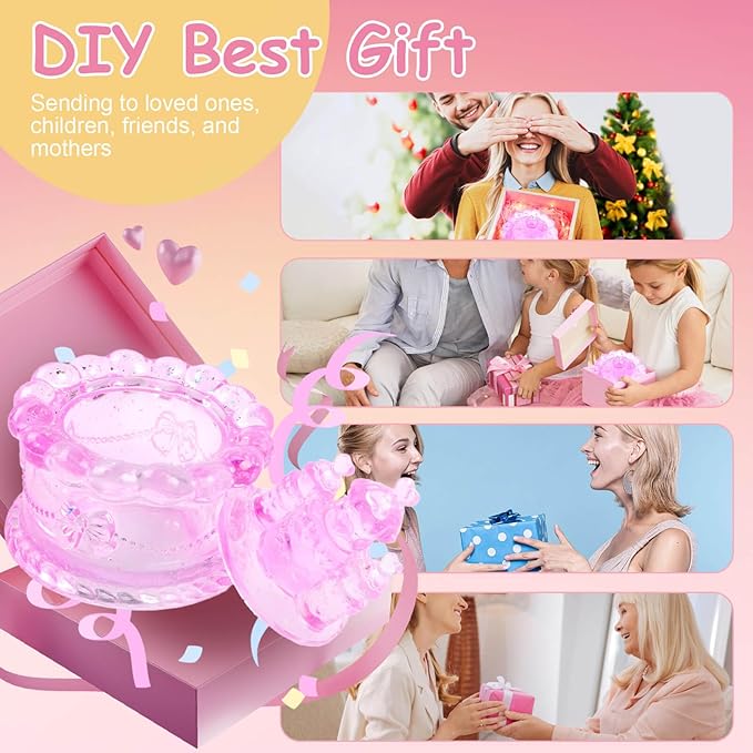 Heart Rose Jar Resin Mold with Lid ,Epoxy Resin Storage Box Casting Molds ,DIY Jewelry Container Silicone Mould (Castle Cake)