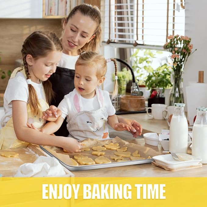 Baking Sheet, Cookie Sheet, Stainless Steel Baking Pan, 2 Piece-19.6''x 13.8'' x 1.2'', Large Sheet Pan for Oven, Baking Tray for Baking&Roasting, Nonstick&Nontoxic&Easy Clean
