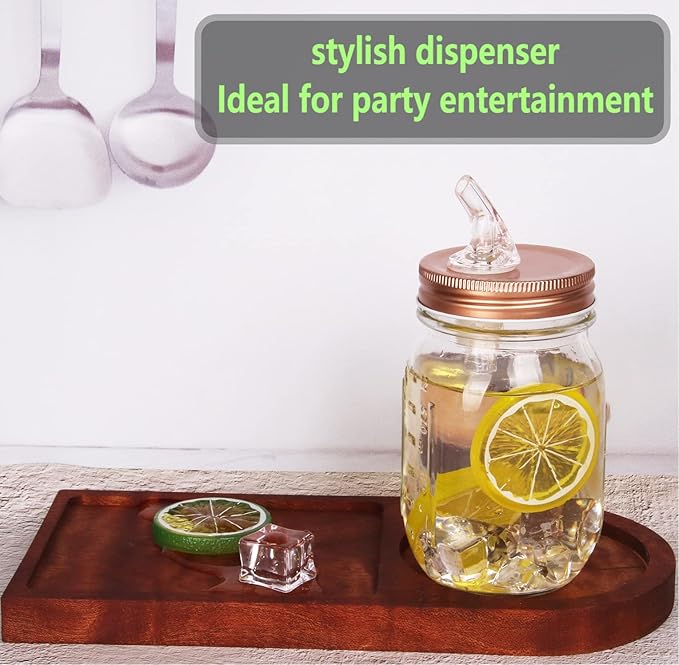 Mason Jar Pour Spouts. free flow Mason Jar Pour Spouts, mason jar for spout regular mouth size 70mm dispenser germination cover. Suitable for any liquid. Leak-Proof 4-Pack + 8 Lid Caps (rose gold)