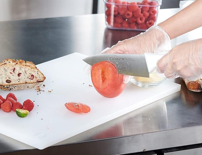 CURTA Cutting Boards for Kitchen, 30" x 18" x 0.5" White Color Coded Plastic Commercial Chopping Board with Anti Slip Surface Dishwasher Safe