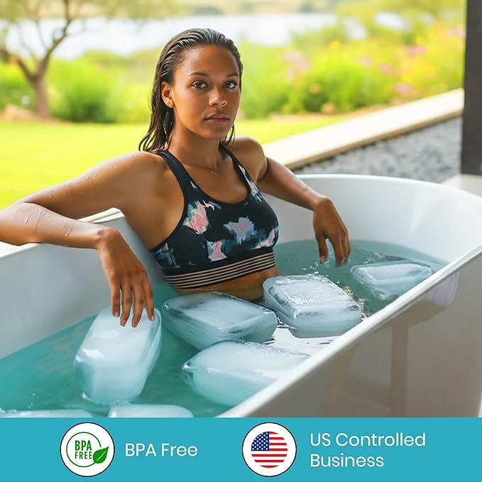 Extra Large Ice Block Mold (2-Pack) ā 8 lbs Silicone Ice Brick Maker for Ice Bath & Cold Plunge ā Giant Cube for Recovery, Muscle Relief & Coolers, Dishwasher Safe