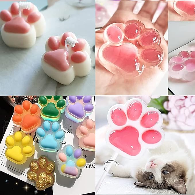 2 in 1 Puppy Dog Paw and Bone Silicone Molds,SAGOOITS Non-Stick Food Grade Silicone Molds for Chocolate, Candy, Jelly, Ice Cube, Dog (Set of 6 PCS)