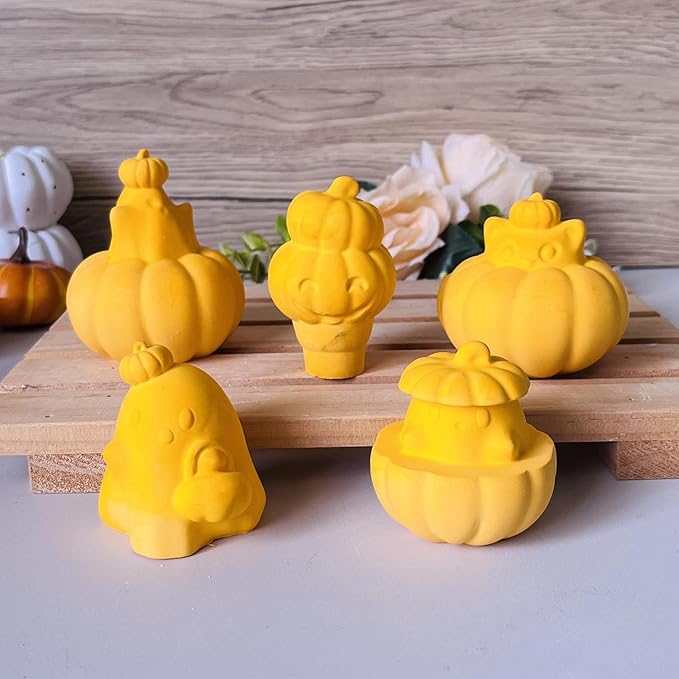 2Pcs Halloween Resin Silicone Mold, Ghost Pumpkin Epoxy Silicone Molds for Resin Casting, Party Autumn Decor (Halloween B)
