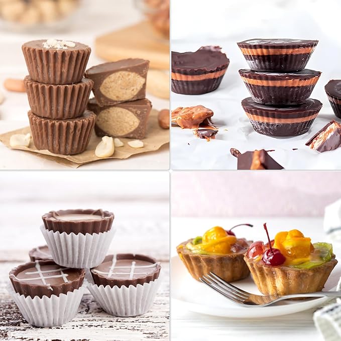 3 PCS Peanut Butter Cup Molds, 12 Cavity Non-stick Silicone Chocolate Candy Molds for Fat Bombs