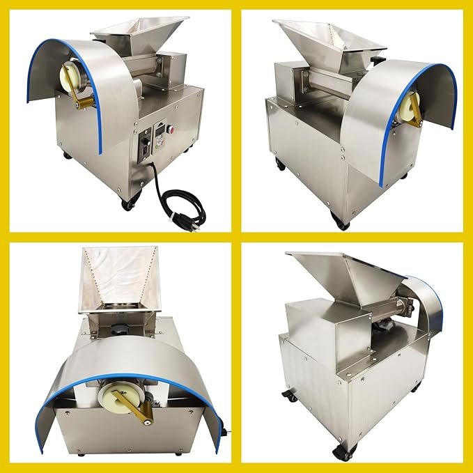 TECHTONGDA Commercial Dough Divider Electric Quantitative Dough Cutter Stainless Steel Dough Ball Maker for Bread Pizza Noodle 1-300g