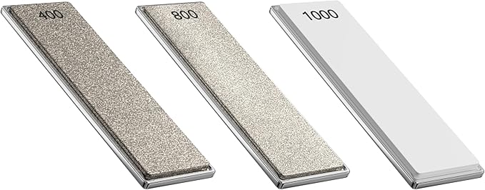 Replacement Whetstone Plates Set β Includes 3 Plates: #400, #800, and #1000 Grit for Precision Sharpening & Honing - Compatible Only with Parkway Home Adjustable Rolling Knife Sharpener