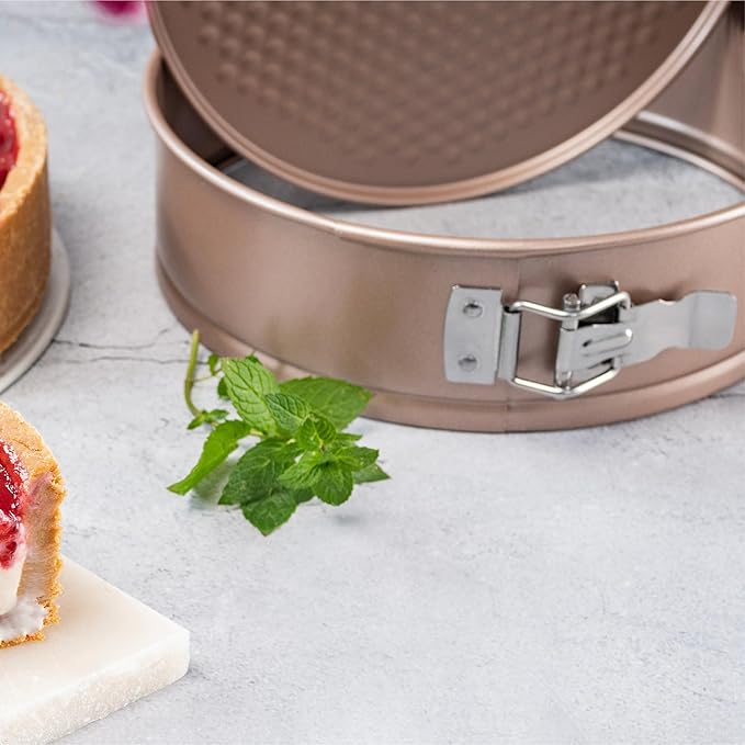 HAPPIELS Nonstick 8 Inch Springform Cheesecake Pan | PFOA & BPA Free Non Toxic Spring Form Cake Mold | Best Nontoxic Non Stick Springform Pans for Baking | Leakproof Cake Tin
