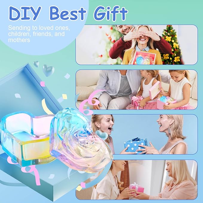 Heart Rose Jar Resin Mold with Lid ,Epoxy Resin Storage Box Casting Molds ,DIY Jewelry Container Silicone Mould (Heart)
