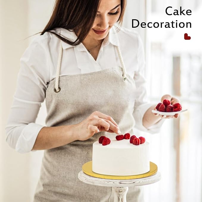10-Pack Round Gold Cake Drum Board 10 Inch Sturdy 1/2 Inch Thick Full Wrap Edge Cake Base for Heavy Tiered Cakes(10" Gold)