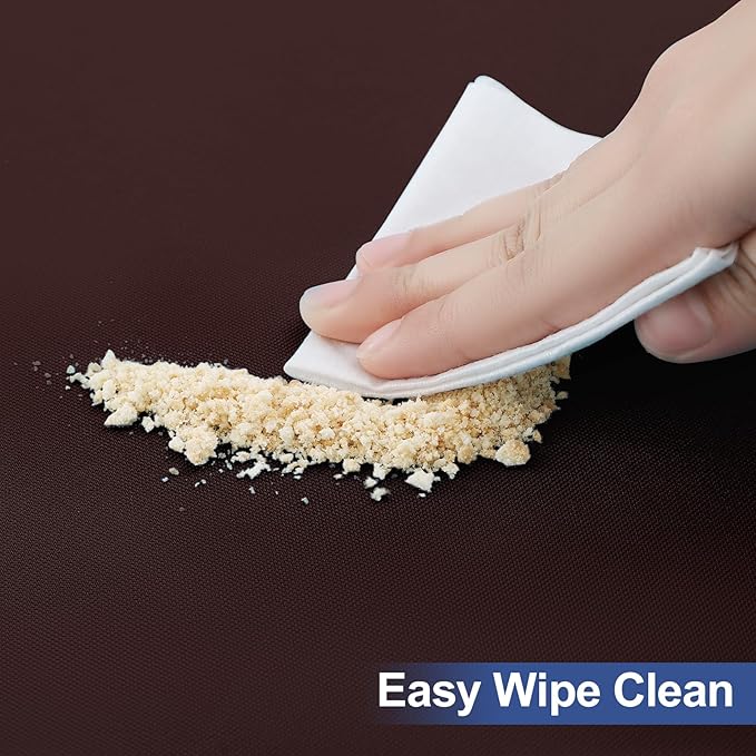 homing Rectangle Table Cloth Cover, Waterproof Polyester Elastic Fitted Tablecloth, Fits for 6 Foot Folding Tables, Washable Table Protector for Fall, Thanksgiving, Harvest Party (Coffee, 30" x 72")