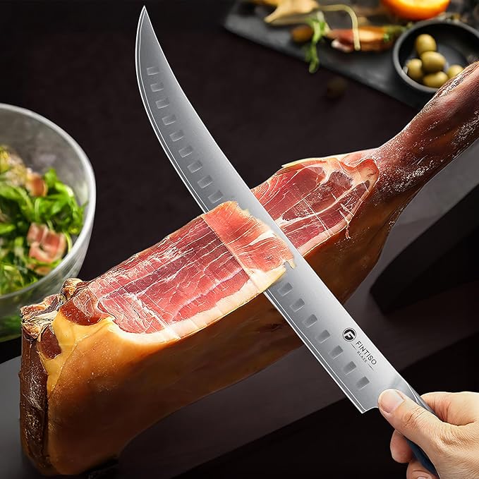 Carving Knife,11.6 Inch Brisket Slicing Knife, Japanese High Carbon Steel Butcher Knives with VG10 Steel Core & G10 Handle, Full Tang Ultra Sharp Meat Cleaver for BBQ, Turkey, Roast, Brisket