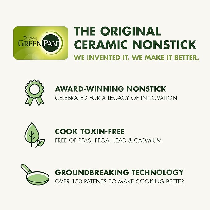 GreenPan Nova 10-Piece Cookware Pots & Pans Set, Oprah’s Favorite Things 2024, PFAS-Free Ceramic Nonstick, Fry, Sauté, Stockpot, Utensils, Lids, Induction Suitable, Dishwasher & Oven Safe, Coral