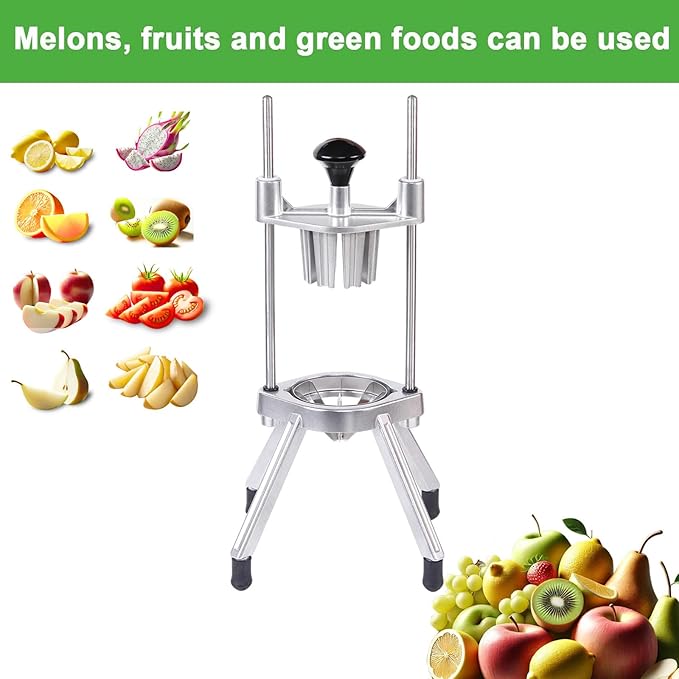 Commercial Lemon Cutter 4-Section with V-Shaped 420 Stainless Steel Blades,Easy Wedger Stainless Steel Blade Fruit Lime Slicer NSF Certified Easy-to-Use for Bar Restauran