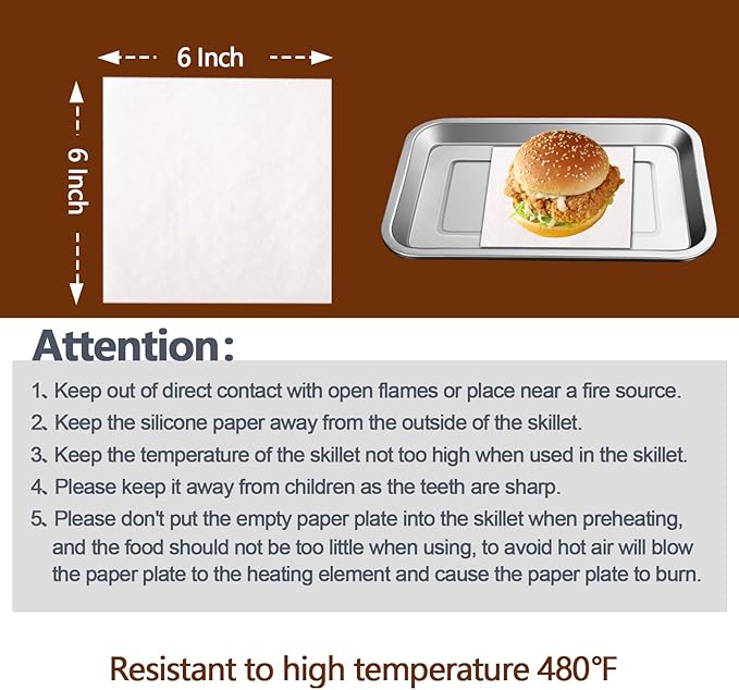 300PCS Thickened Precut Parchment Paper Sheets, 6×6 In Non-Toxic Burger Paper Sheet,Heavy Duty Burger Patty Paper for Baking, Grilling, Seperating Patty, Comes in Convenient Packaging, White