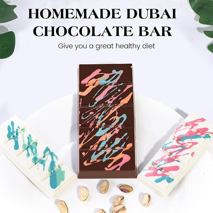 2 Pcs Chocolate Bar Mold Deep Large Chocolate Molds Silicone Break Apart Thick Silicone Molds for Candy Bar (5 Snap)