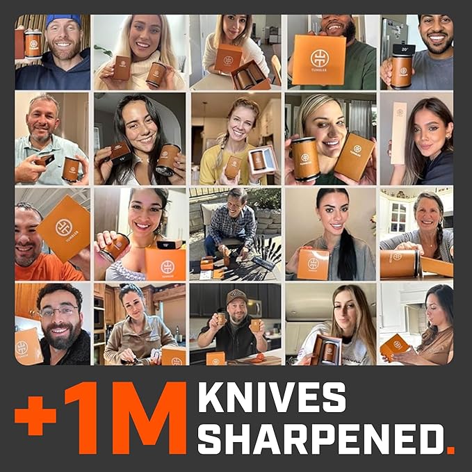 Tumbler Rolling Knife Sharpener Set - Knife Sharpening Made Easy - Starter Set (Holiday Gift Set)