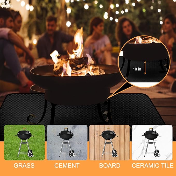 48X36in Grill Mats for Outdoor Grill,Waterproof,OilProof,Fireproof,Fits Most Grills, Smokers, Griddles and Outdoor Charcoal, Flat Top,Deck and Patio Protector