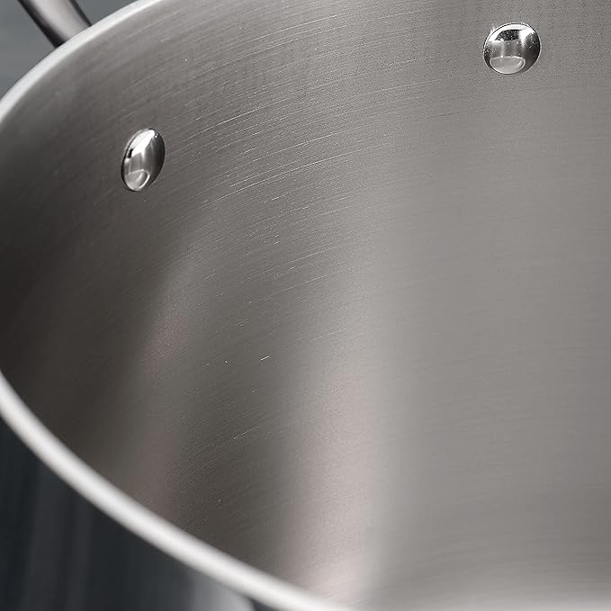 Tramontina Tri-Ply Clad Stainless Steel 3-Quart Sauce Pan with Glass Lid, Induction-Ready, Dishwasher-Safe, NSF-Certified