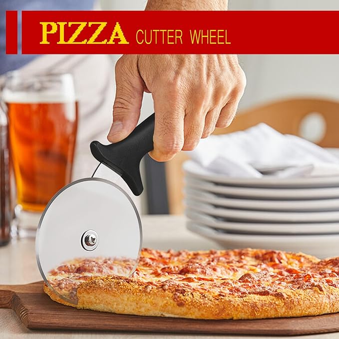 12-inch Hard Anodized Aluminum Pizza Spatula,Set Of 6 Commercial Pizza Oven Utensils, pizza Peel for Indoor & Outdoor Pizza Ovens, Pizza Oven Accessories
