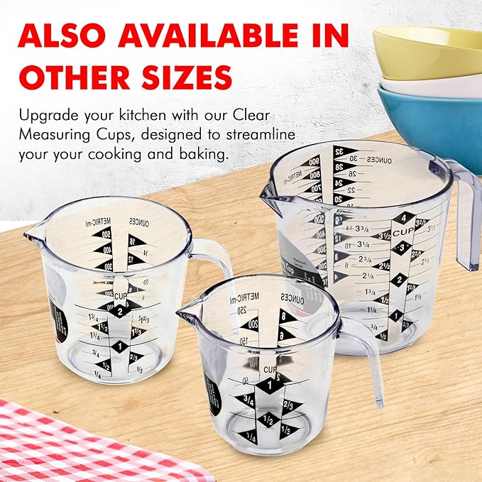 Chef Craft Select Plastic Measuring Cup, 1 Cup Capacity, Clear