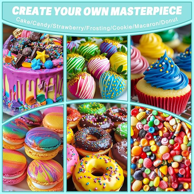 Oil Based Food Coloring, 18 Colors Oil Based Food Coloring for Chocolate, Food Dye for Icing Baking Cake Decorating - 0.25 Oz/Bottles