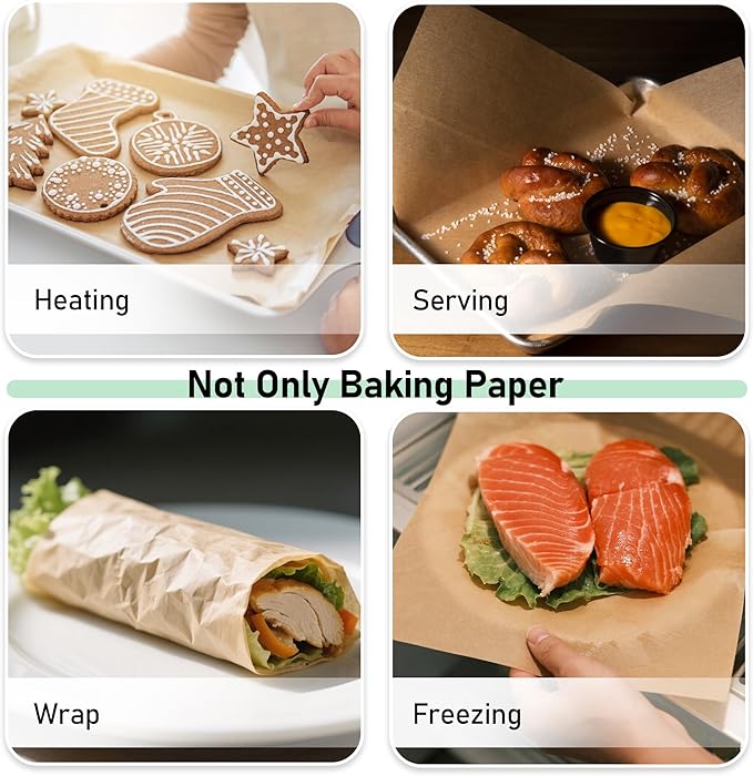 EcoDispose Non-Stick Precut Parchment Paper Baking Sheets Full Pan liner for Bake (16-3/8" x 24-3/8",Unbleached,1000PCS)