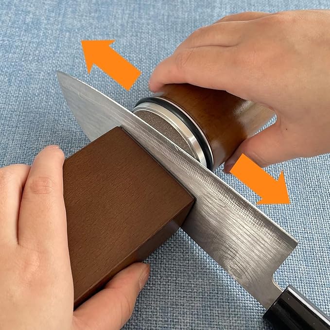 Rolling Knife Sharpener Kit, Rolling Knife Sharpener with 2 Diamond & 1 Corundum Discs,15 & 20 Degree Magnetic Angle for Kitchen Knives,Work Sharp Kitchen Knife Sharpener