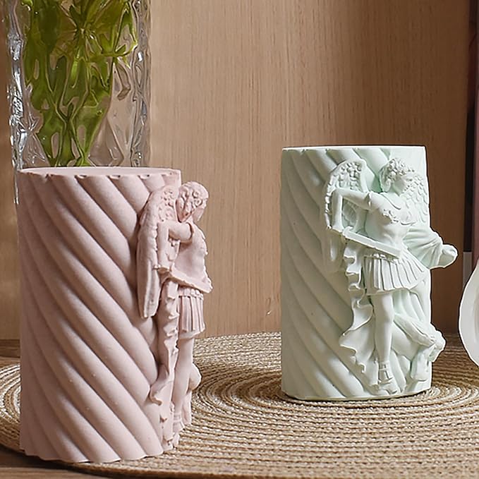 Religion Cylinder Nativity Jesus Angel Soap Resin Casting 3D Nativity Scene Candle Making Molds